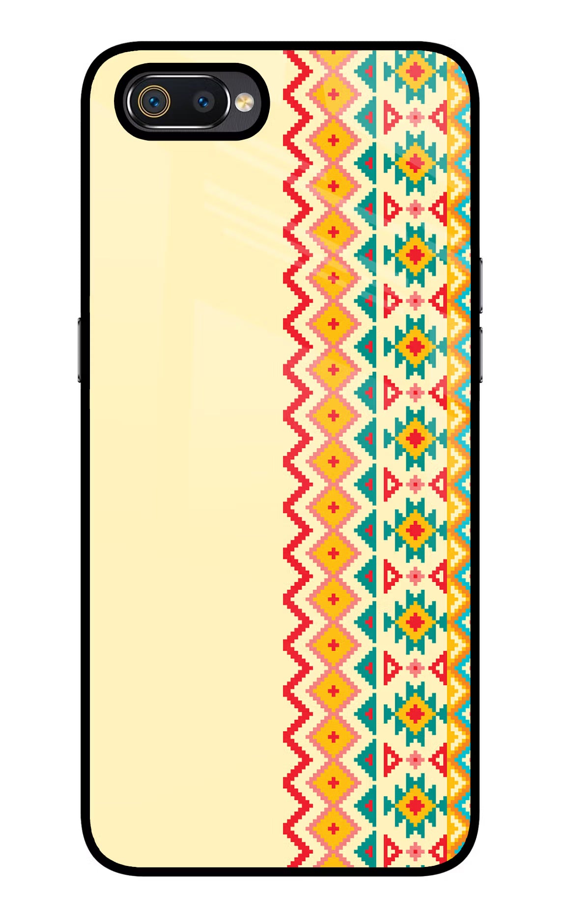 Ethnic Seamless Realme C2 Glass Case Back Cover by Casekaro