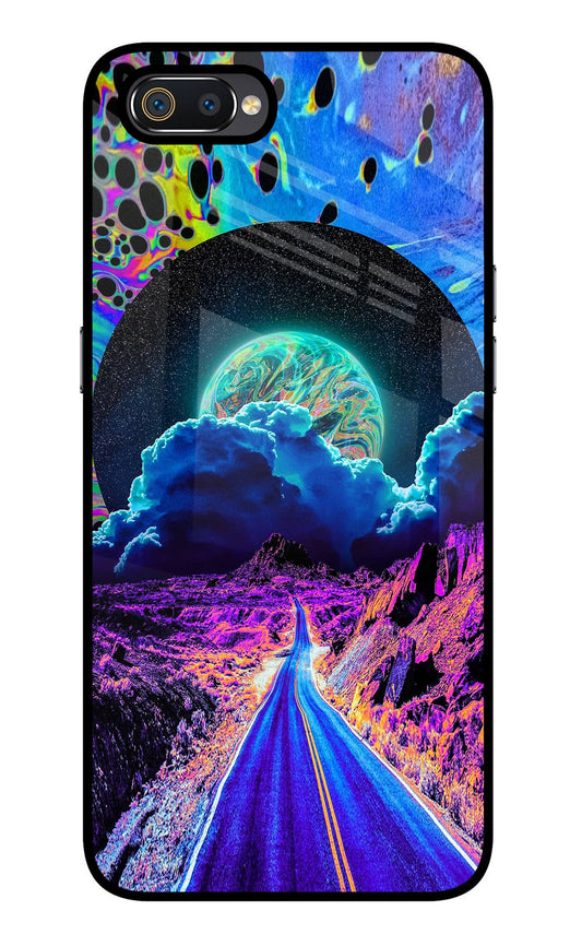 Psychedelic Painting Realme C2 Glass Case