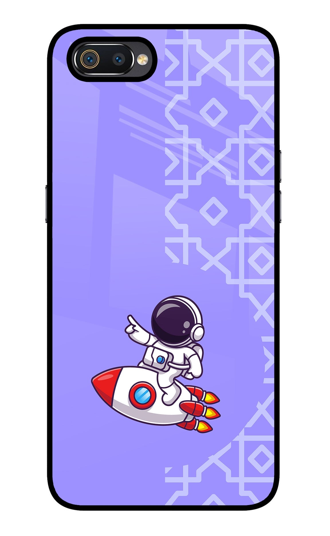 Cute Astronaut Realme C2 Glass Case