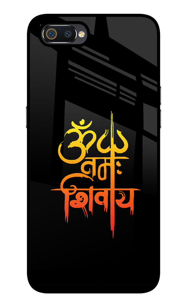 Om Namah Shivay Realme C2 Glass Case Back Cover by Casekaro
