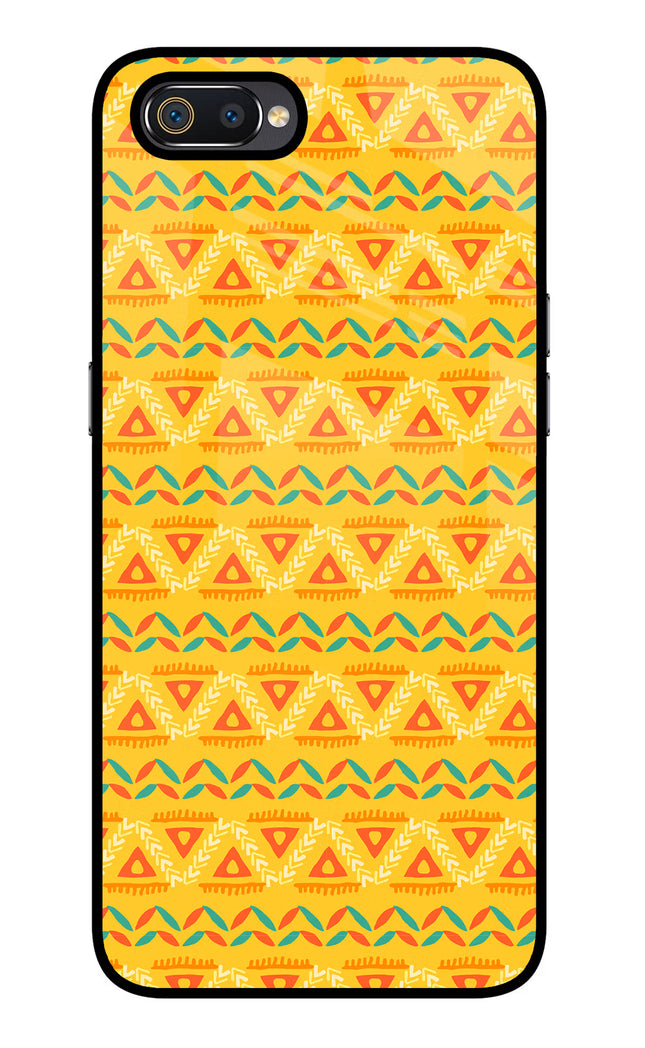 Tribal Pattern Realme C2 Glass Case Back Cover by Casekaro