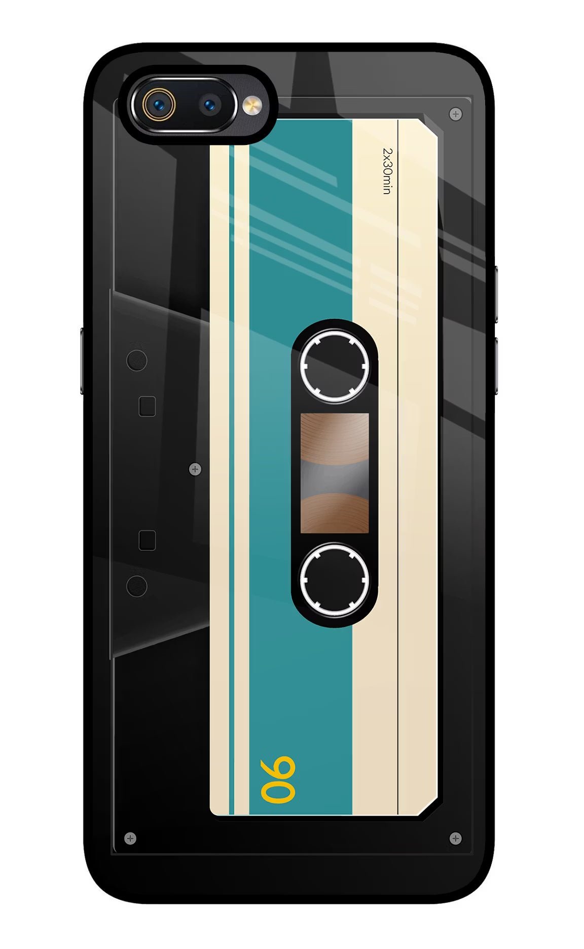 Cassette Realme C2 Glass Case Back Cover by Casekaro