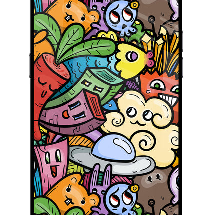 Veggie Doodle Realme C2 Glass Case Back Cover by Casekaro