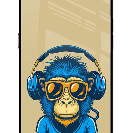 Monkey Headphone Realme C2 Glass Case Back Cover by Casekaro