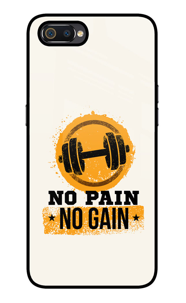 No Pain No Gain Realme C2 Glass Case Back Cover by Casekaro