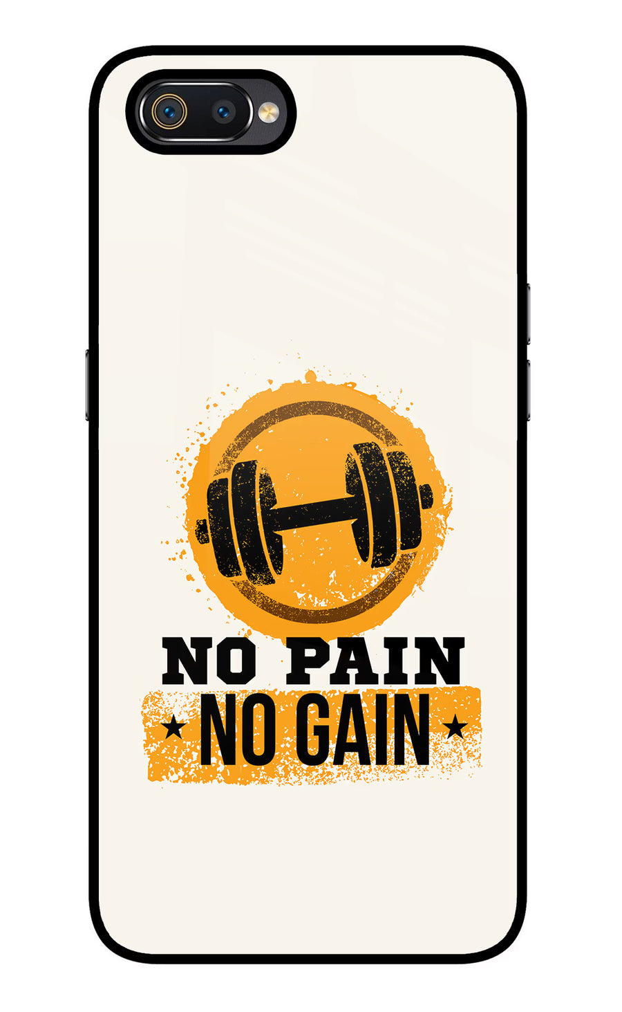 No Pain No Gain Realme C2 Back Cover, Glass case