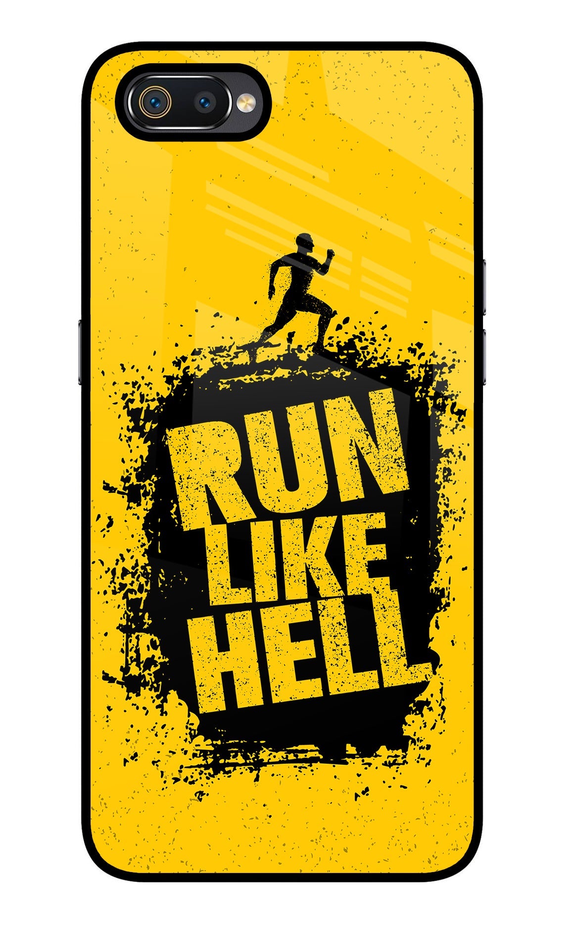 Run Like Hell Realme C2 Glass Case