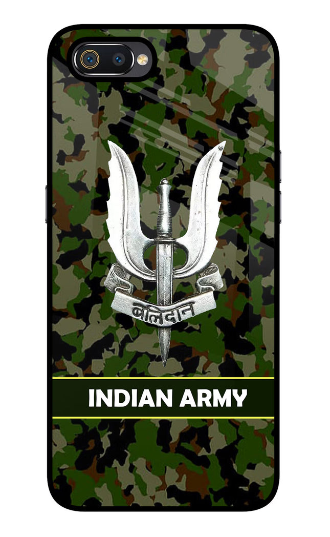 Balidan Indian Logo Realme C2 Glass Case Back Cover by Casekaro