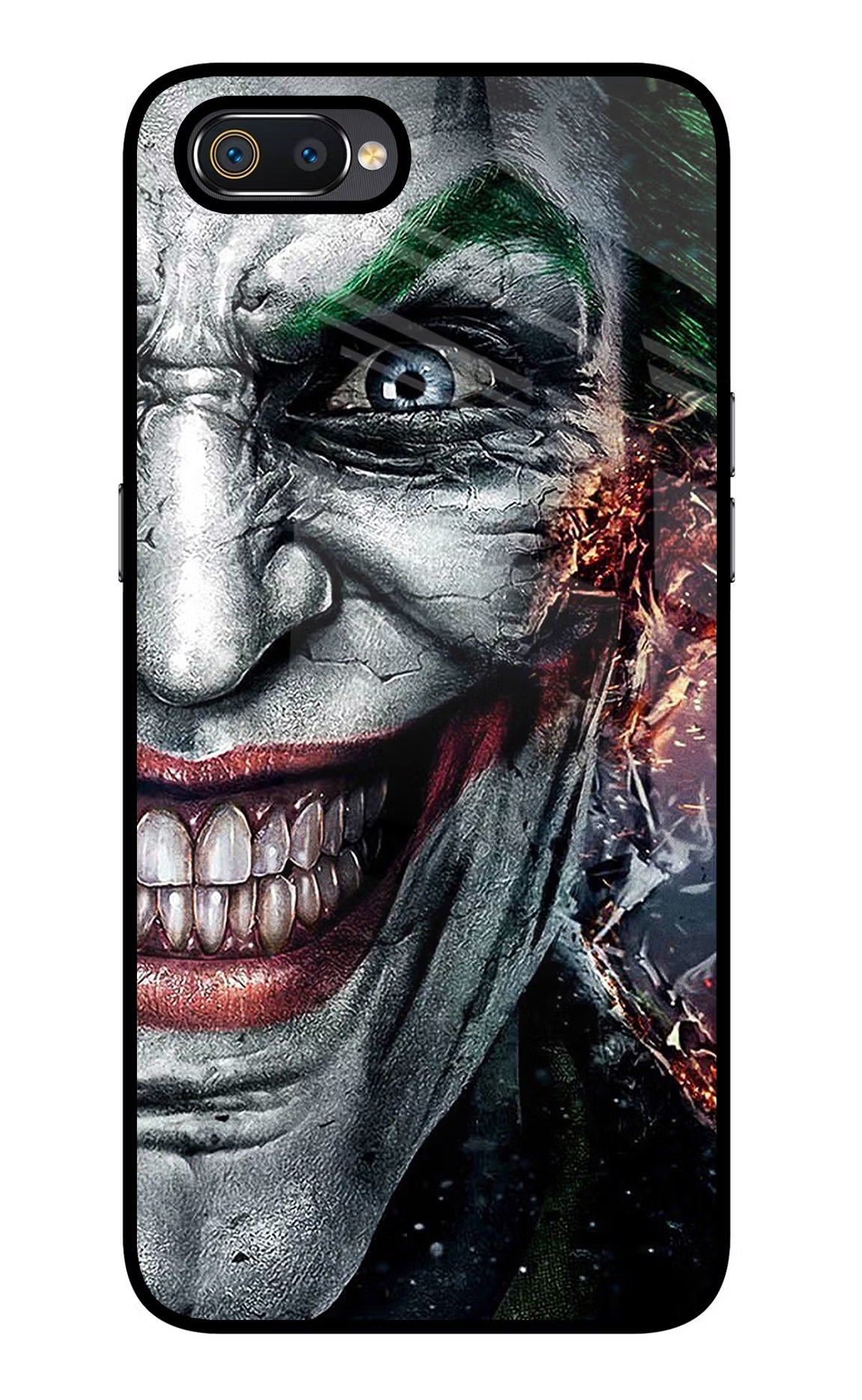 Joker Cam Realme C2 Glass Case Back Cover by Casekaro