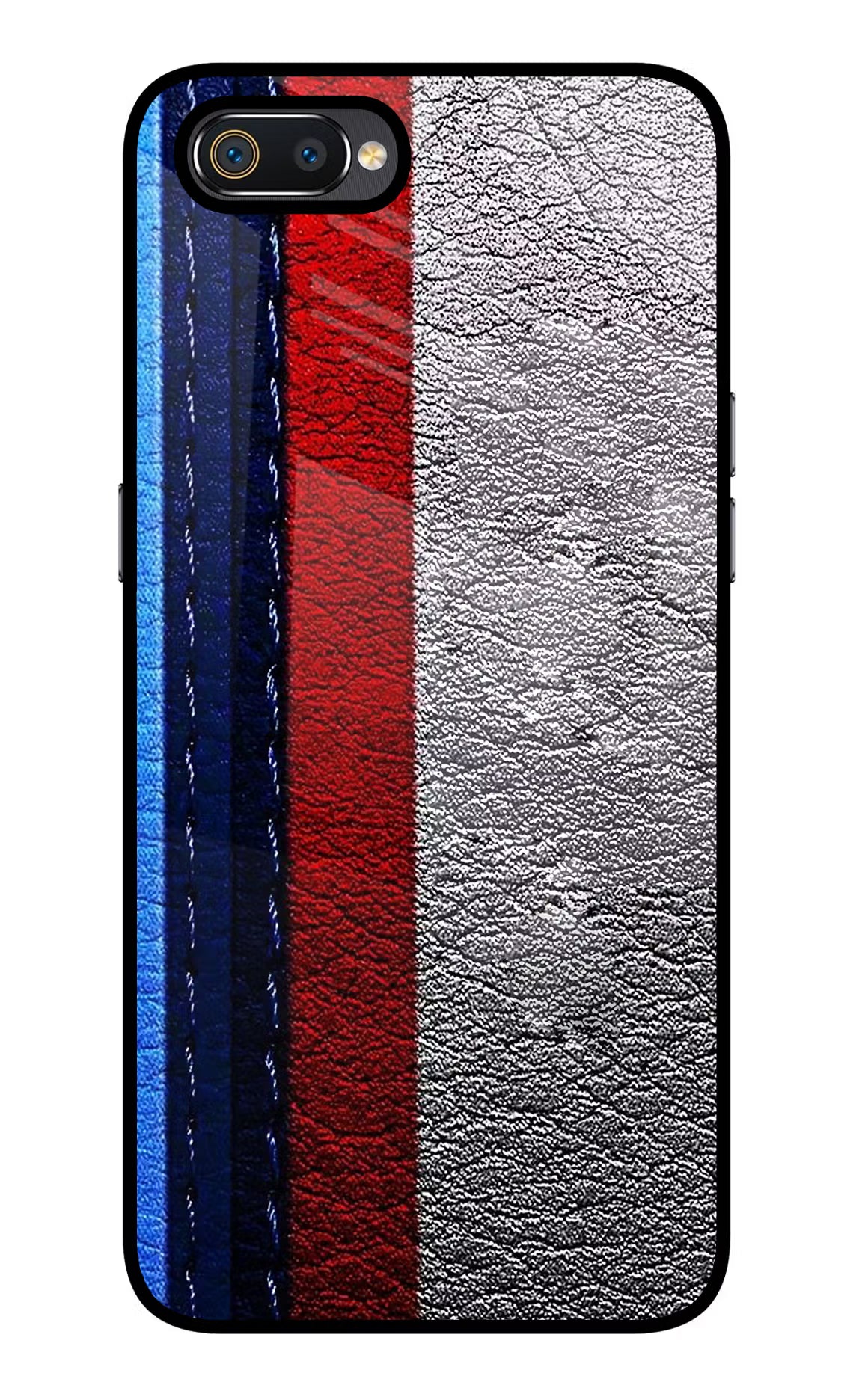 BMW Stripes Realme C2 Glass Case Back Cover by Casekaro