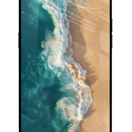 Ocean Beach Realme C2 Glass Case Back Cover by Casekaro