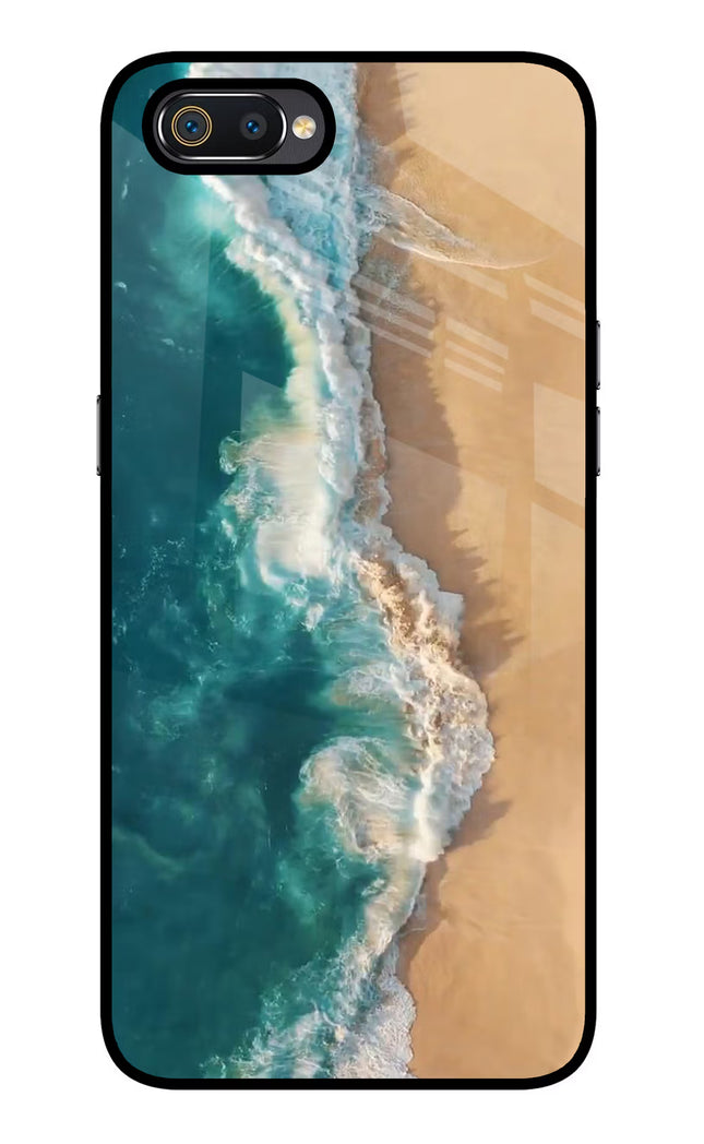 Ocean Beach Realme C2 Glass Case Back Cover by Casekaro