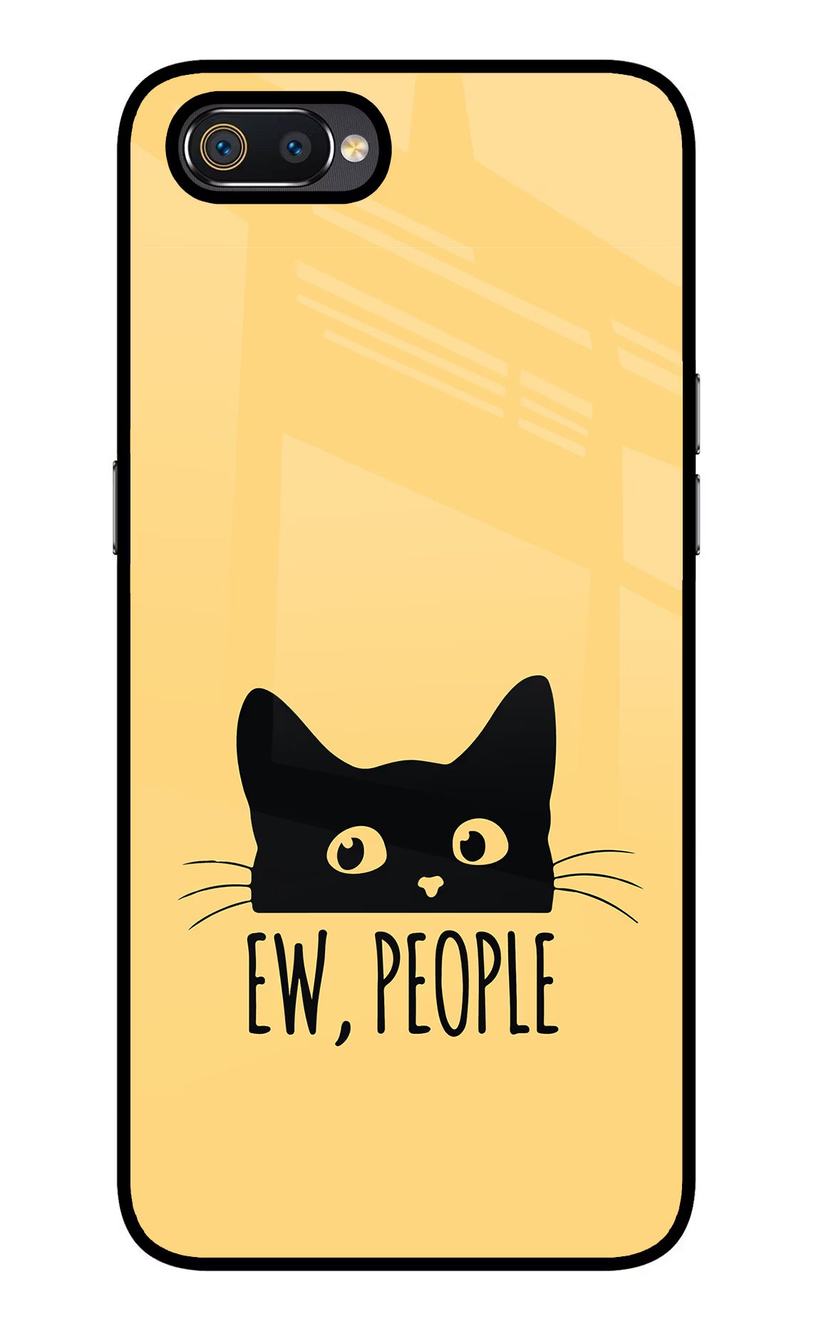 Ew People Catitude Realme C2 Glass Case Back Cover by Casekaro