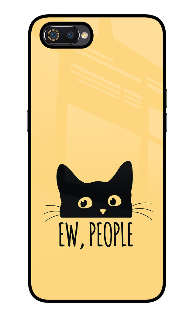 Ew People Catitude Realme C2 Glass Case Back Cover by Casekaro
