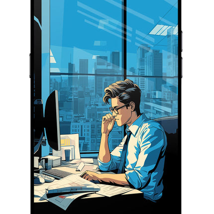 Focused Hustler (AI Generated) Realme C2 Glass Case Back Cover by Casekaro