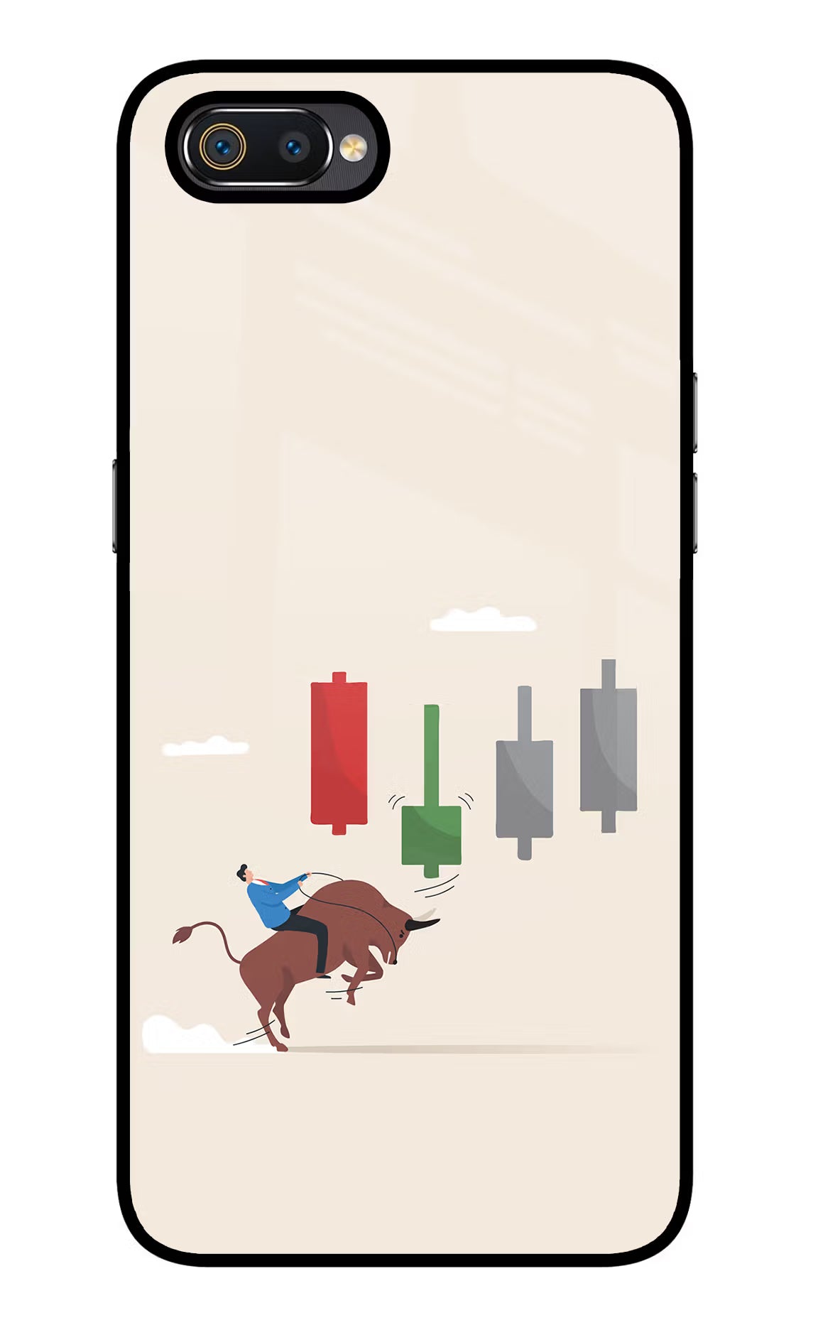 Bull Trading Momentum Realme C2 Glass Case Back Cover by Casekaro