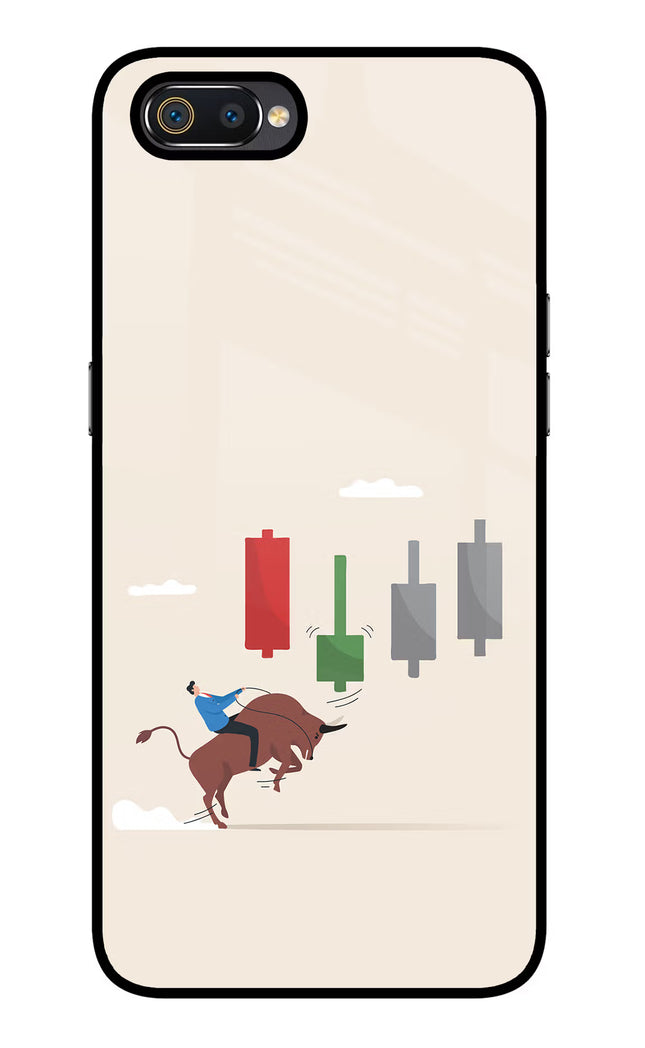 Bull Trading Momentum Realme C2 Glass Case Back Cover by Casekaro
