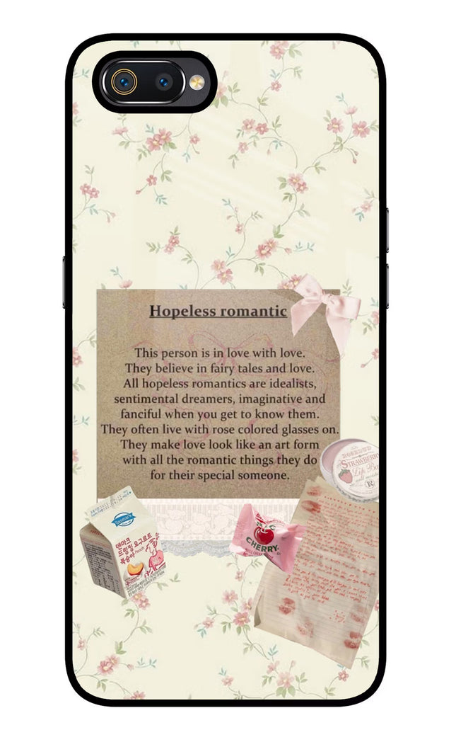 Hopeless Romantic Realme C2 Glass Case Back Cover by Casekaro