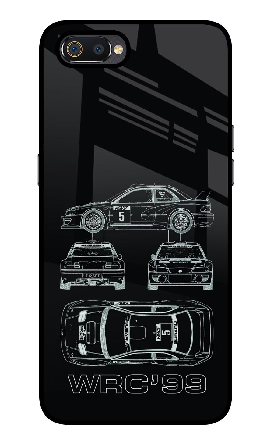 WRC'99 Realme C2 Back Cover, Glass case