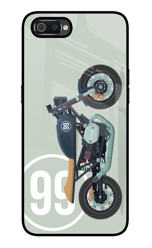 Classic Cafe Racer 99 Realme C2 Glass Case Back Cover by Casekaro
