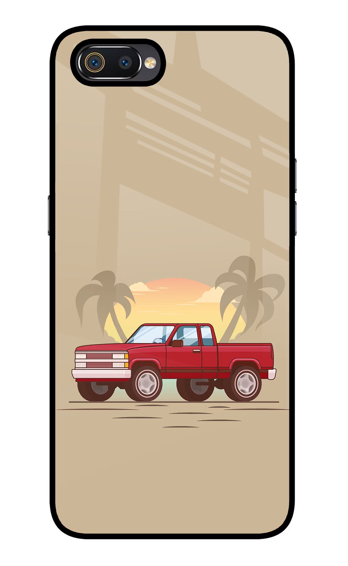 Desert Classic Drive Realme C2 Glass Case Back Cover by Casekaro