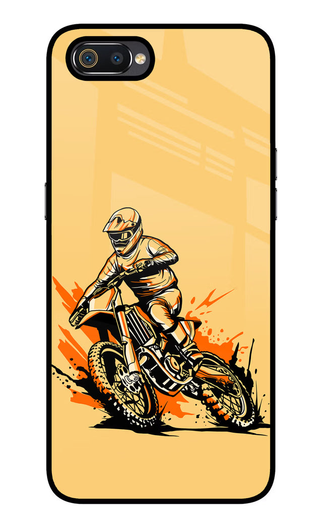 Off-Road Fury Realme C2 Glass Case Back Cover by Casekaro