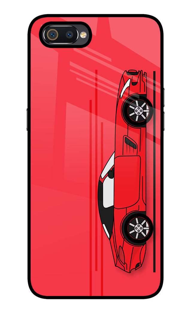 Red Velocity Realme C2 Glass Case Back Cover by Casekaro