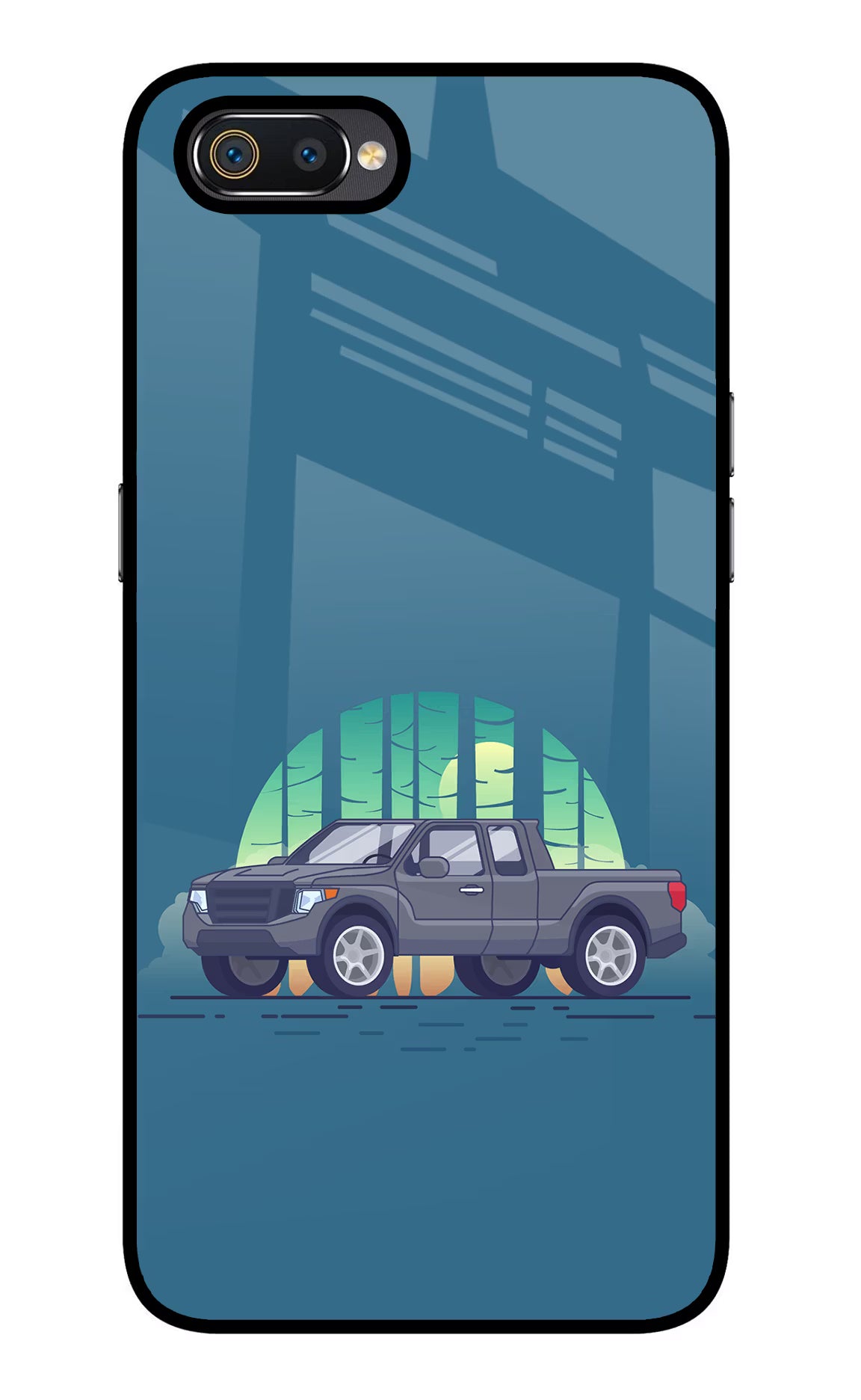 Retro Garage Vibe Realme C2 Glass Case