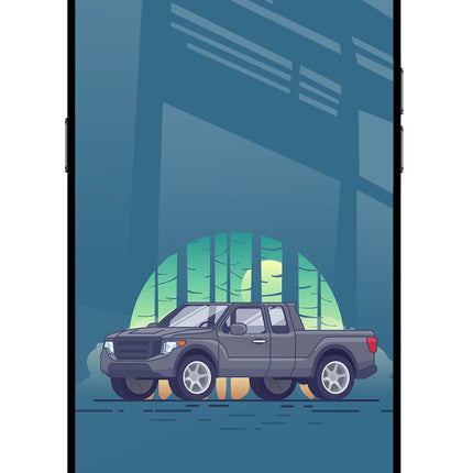 Retro Garage Vibe Realme C2 Glass Case Back Cover by Casekaro