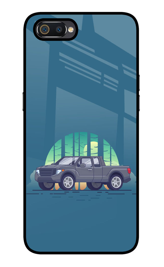 Retro Garage Vibe Realme C2 Glass Case Back Cover by Casekaro