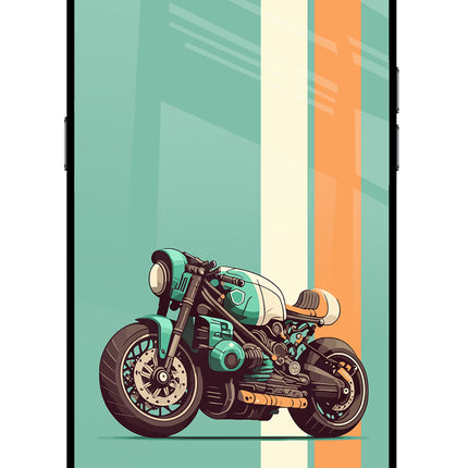 Striped Moto Drift Realme C2 Glass Case Back Cover by Casekaro