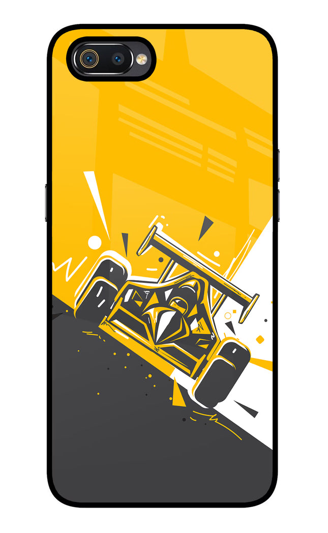 Track King Realme C2 Glass Case Back Cover by Casekaro