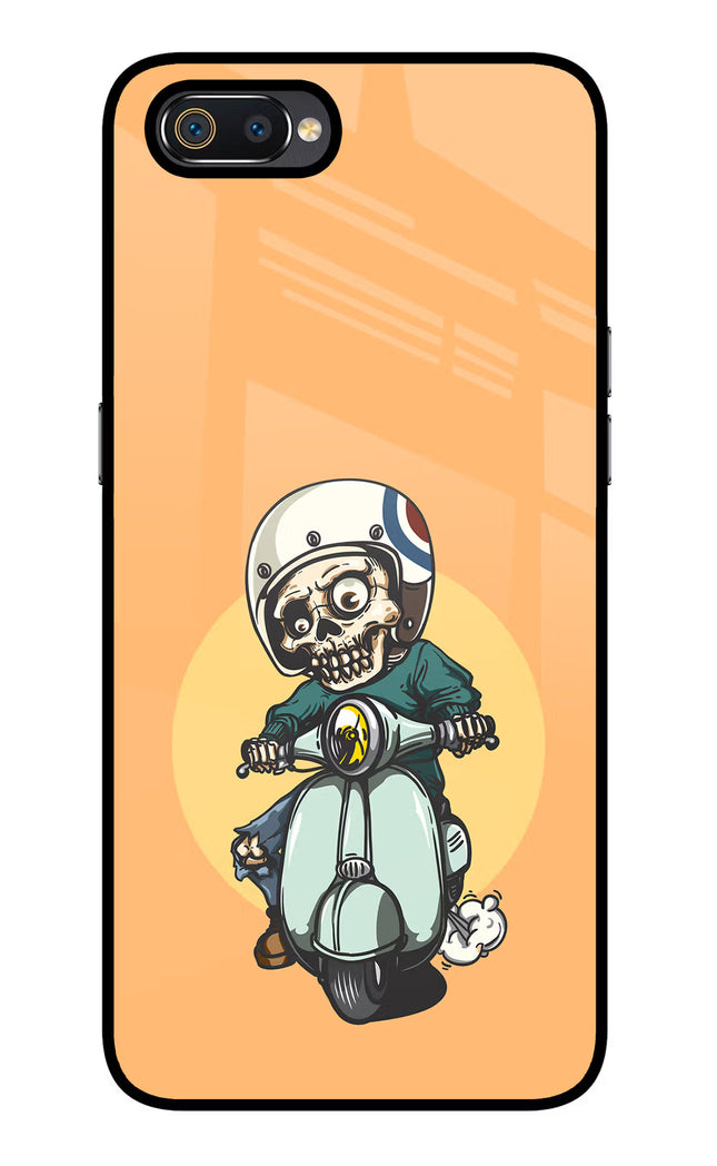 Undead Biker Realme C2 Glass Case Back Cover by Casekaro
