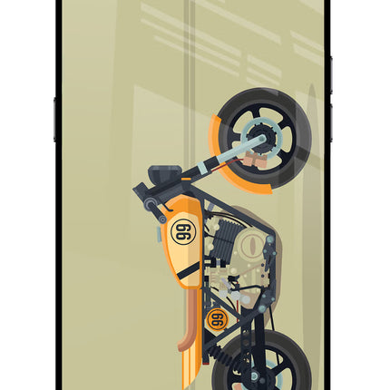 Vertical Speedster Realme C2 Glass Case Back Cover by Casekaro