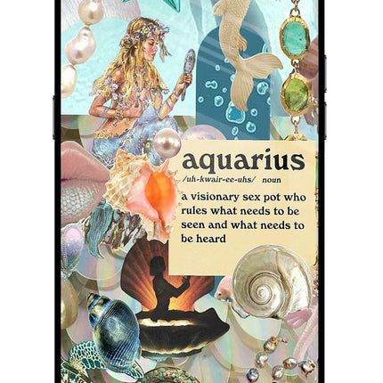 Aquarius Zodiac Realme C2 Glass Case Back Cover by Casekaro