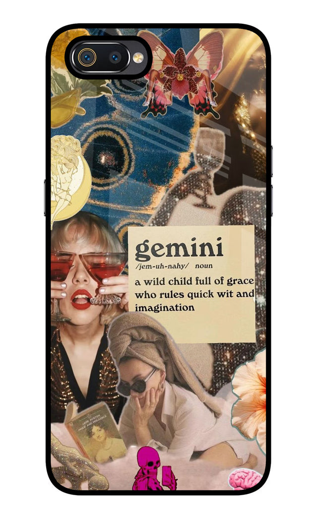 Gemini Zodiac Realme C2 Glass Case Back Cover by Casekaro