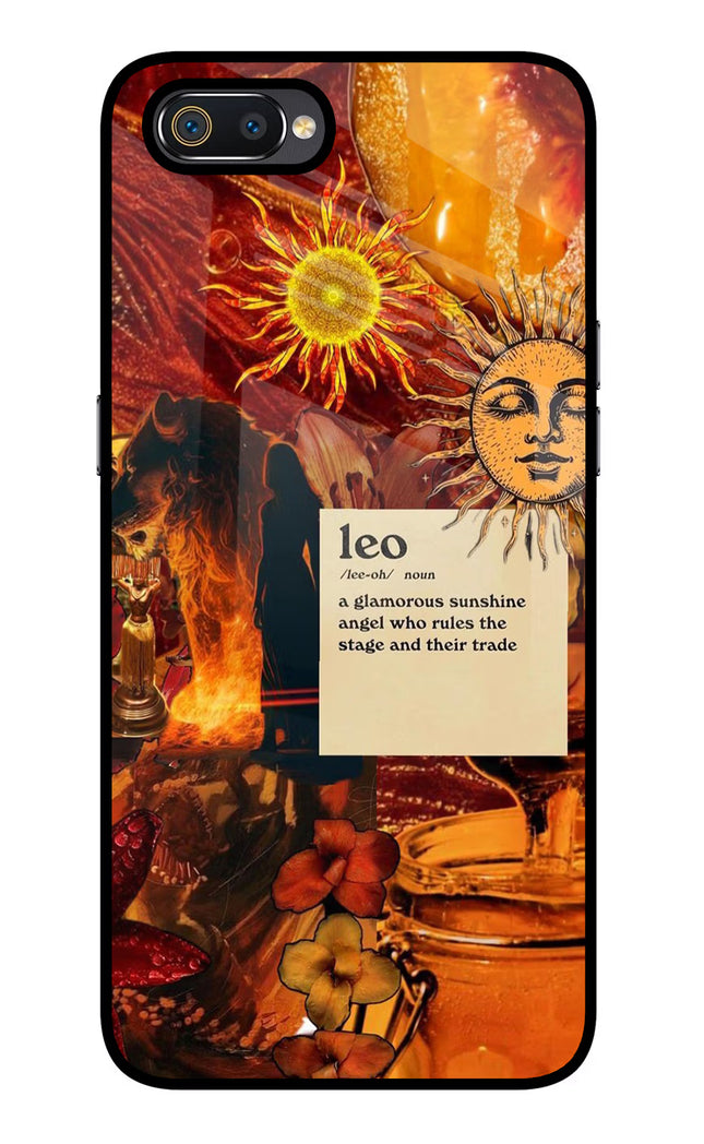 Leo Zodiac Realme C2 Glass Case Back Cover by Casekaro