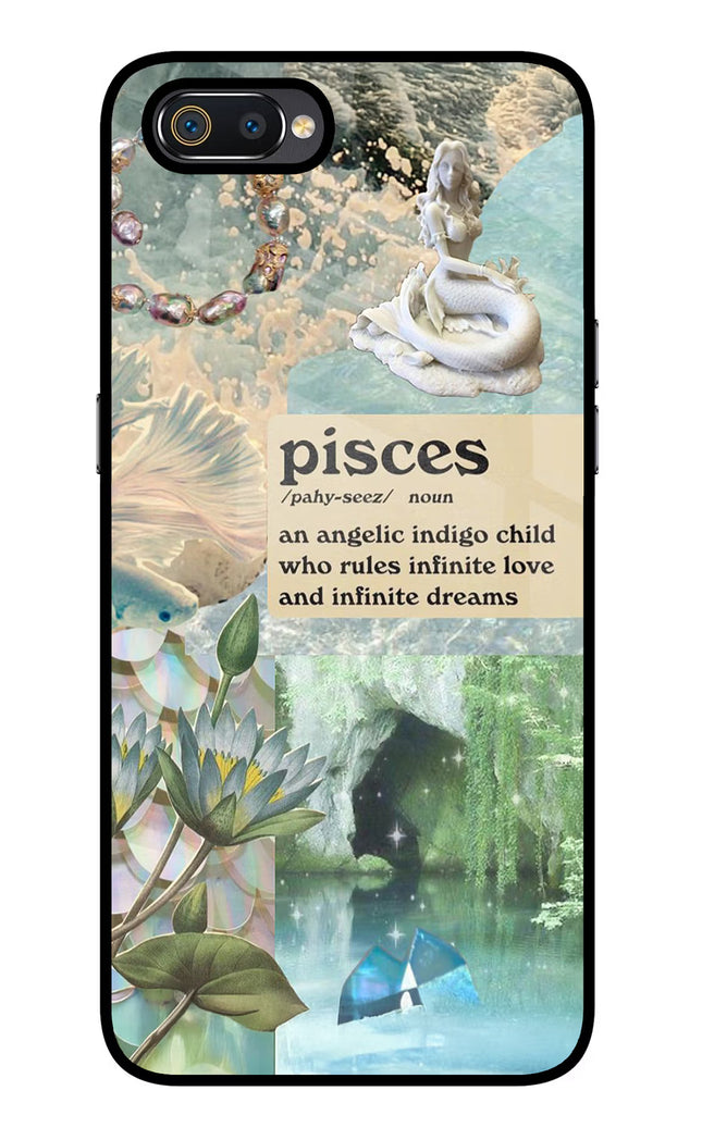 Pisces Zodiac Realme C2 Glass Case Back Cover by Casekaro