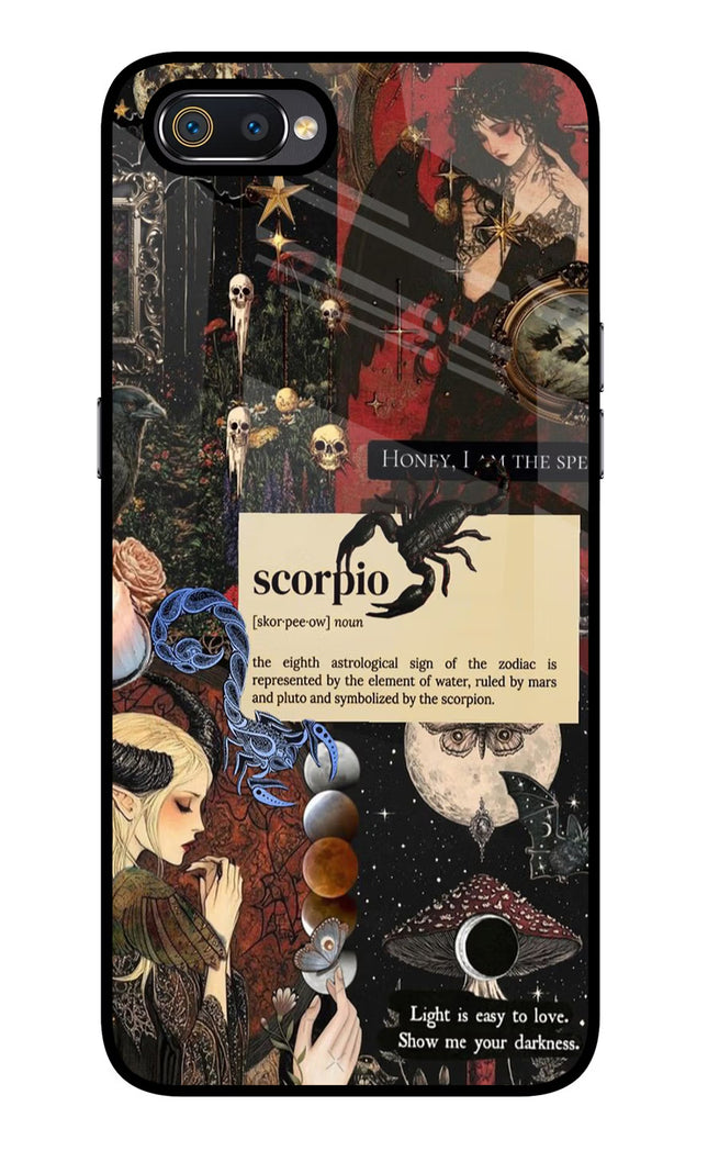 Scorpio Zodiac Realme C2 Glass Case Back Cover by Casekaro