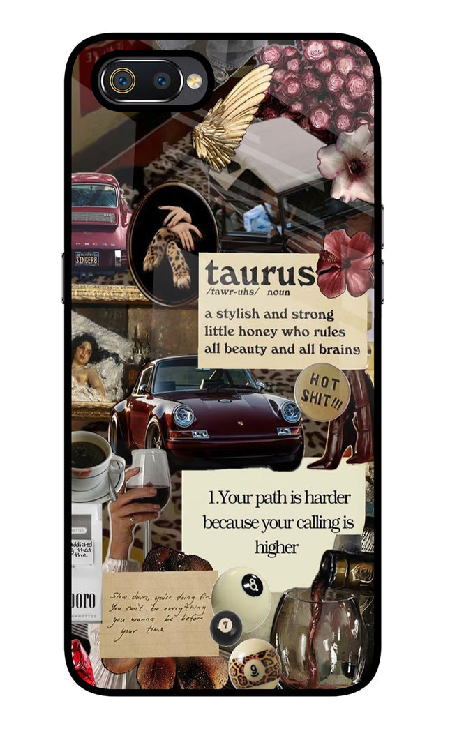 Taurus Zodiac Realme C2 Glass Case Back Cover by Casekaro