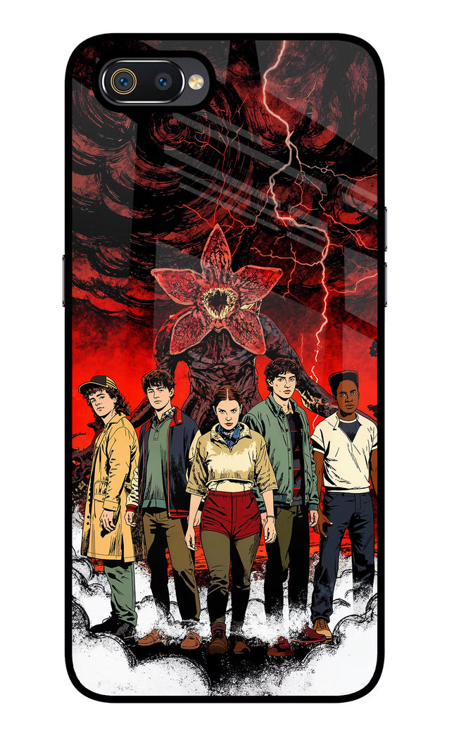 Ordinary Things Characters Realme C2 Glass Case Back Cover by Casekaro