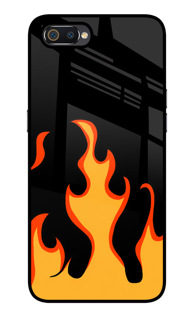 Fired Up – Black Realme C2 Glass Case Back Cover by Casekaro