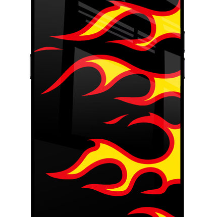 Side Sweep Flames Realme C2 Glass Case Back Cover by Casekaro