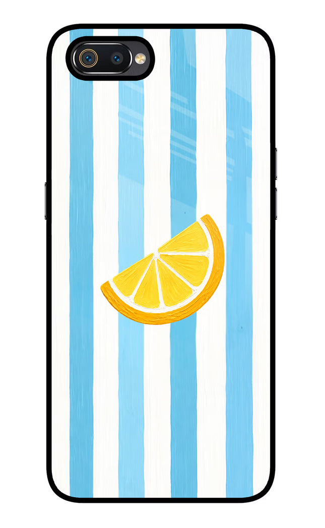 Summer Lemon Realme C2 Glass Case Back Cover by Casekaro