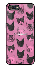 Pink Cats Realme C2 Glass Case
