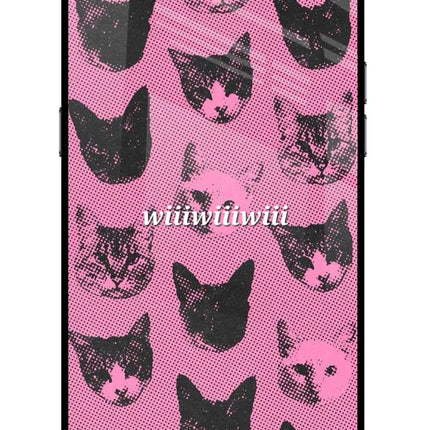 Pink Cats Realme C2 Glass Case Back Cover by Casekaro