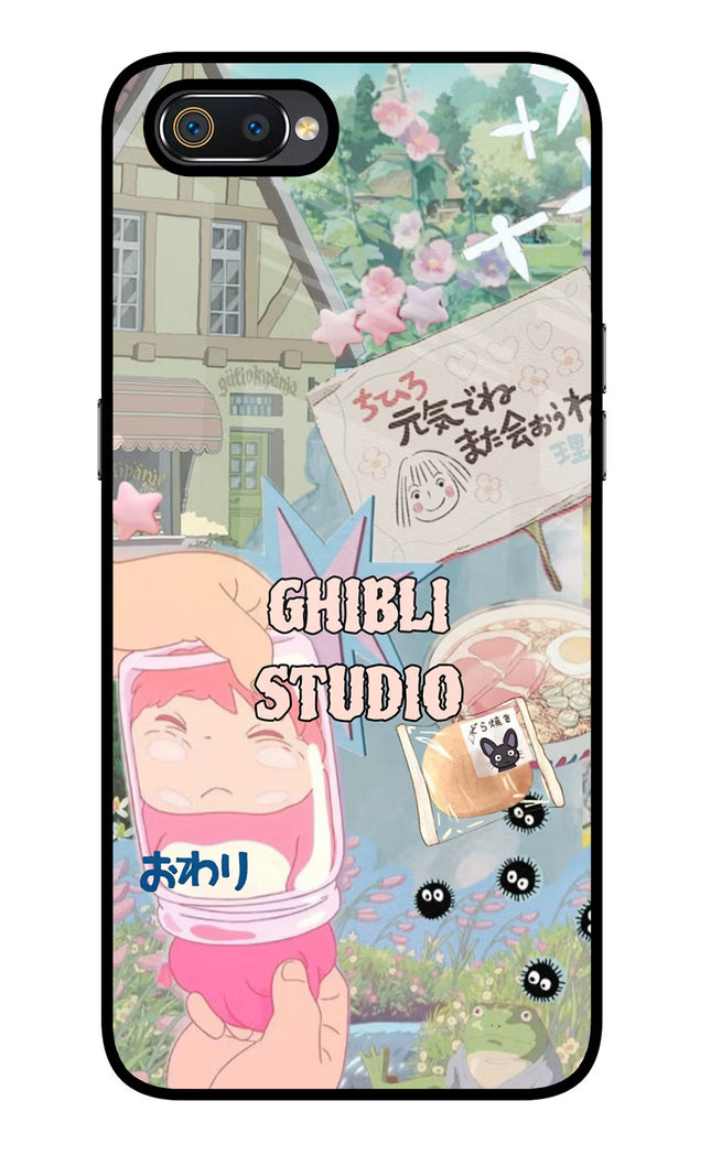 Studio Ghibli Realme C2 Glass Case Back Cover by Casekaro