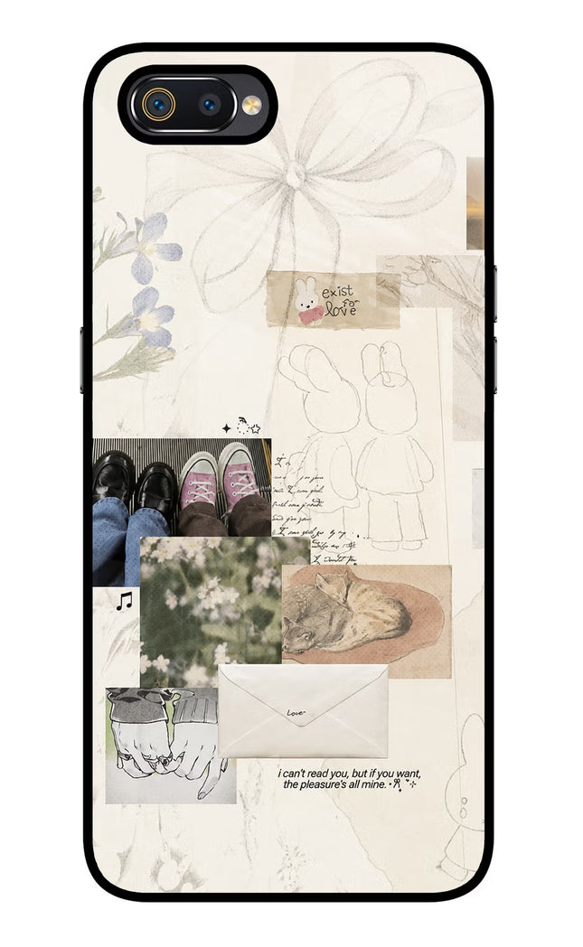 Soft Aesthetic Realme C2 Glass Case Back Cover by Casekaro