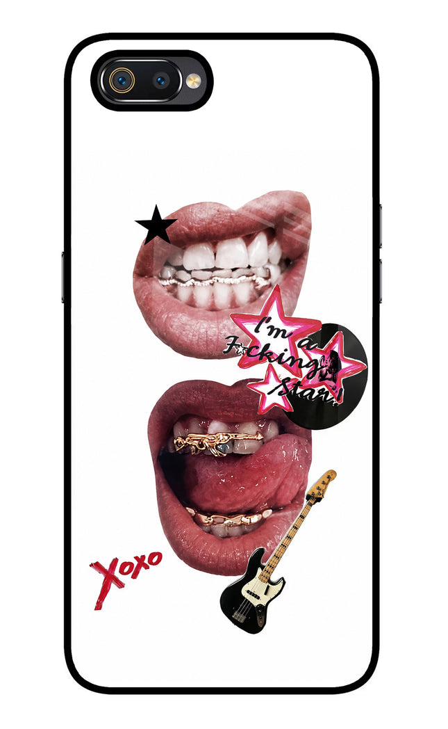 Rockstar Realme C2 Glass Case Back Cover by Casekaro