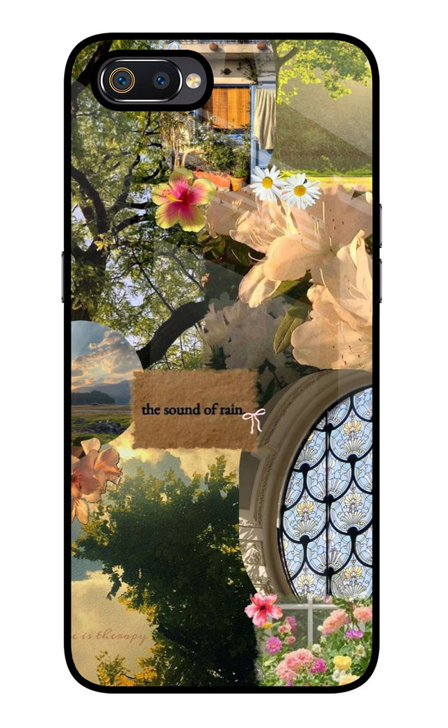 Rain Realme C2 Glass Case Back Cover by Casekaro